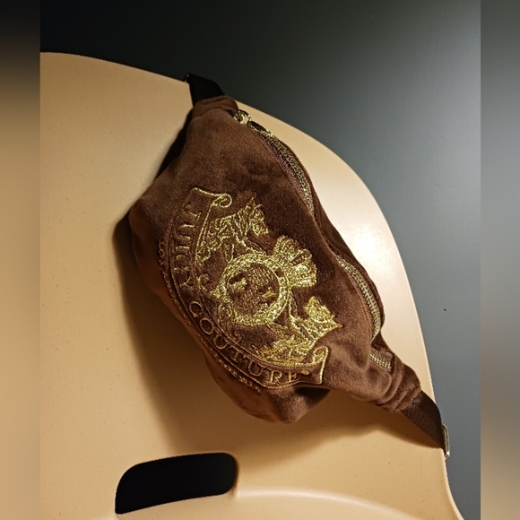 Juicy Couture Handbags - Juicy Couture x Stoney Clover velvet Brown Belt Bag